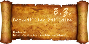 Bockmüller Zöldike névjegykártya